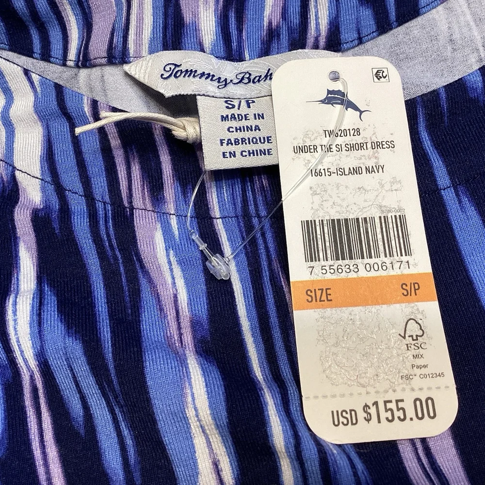 Tommy Bahama Dress Sz S Blue Purple Under The Si Beach Vacation Coastal‎ NWT